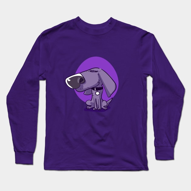 purple puppy sweet dog funny cartoon Long Sleeve T-Shirt by anticute